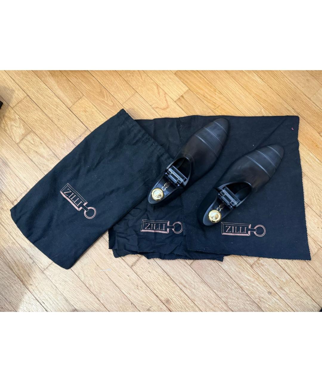 ZILLI Темно-синие кожаные мокасины, фото 5