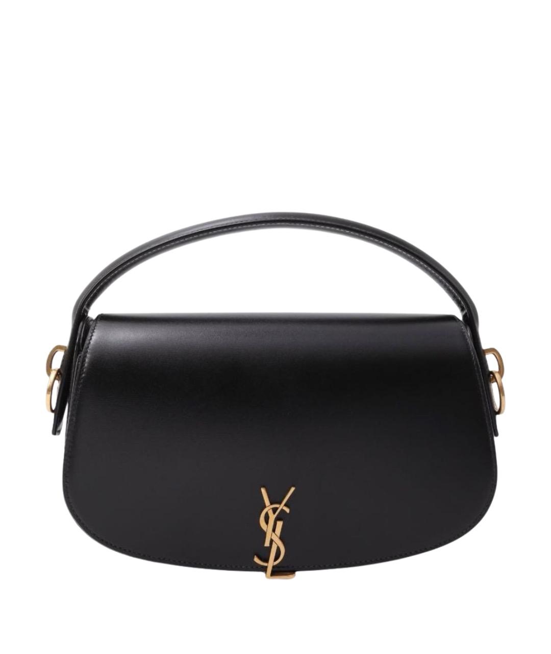 SAINT LAURENT Черная кожаная сумка с короткими ручками, фото 1