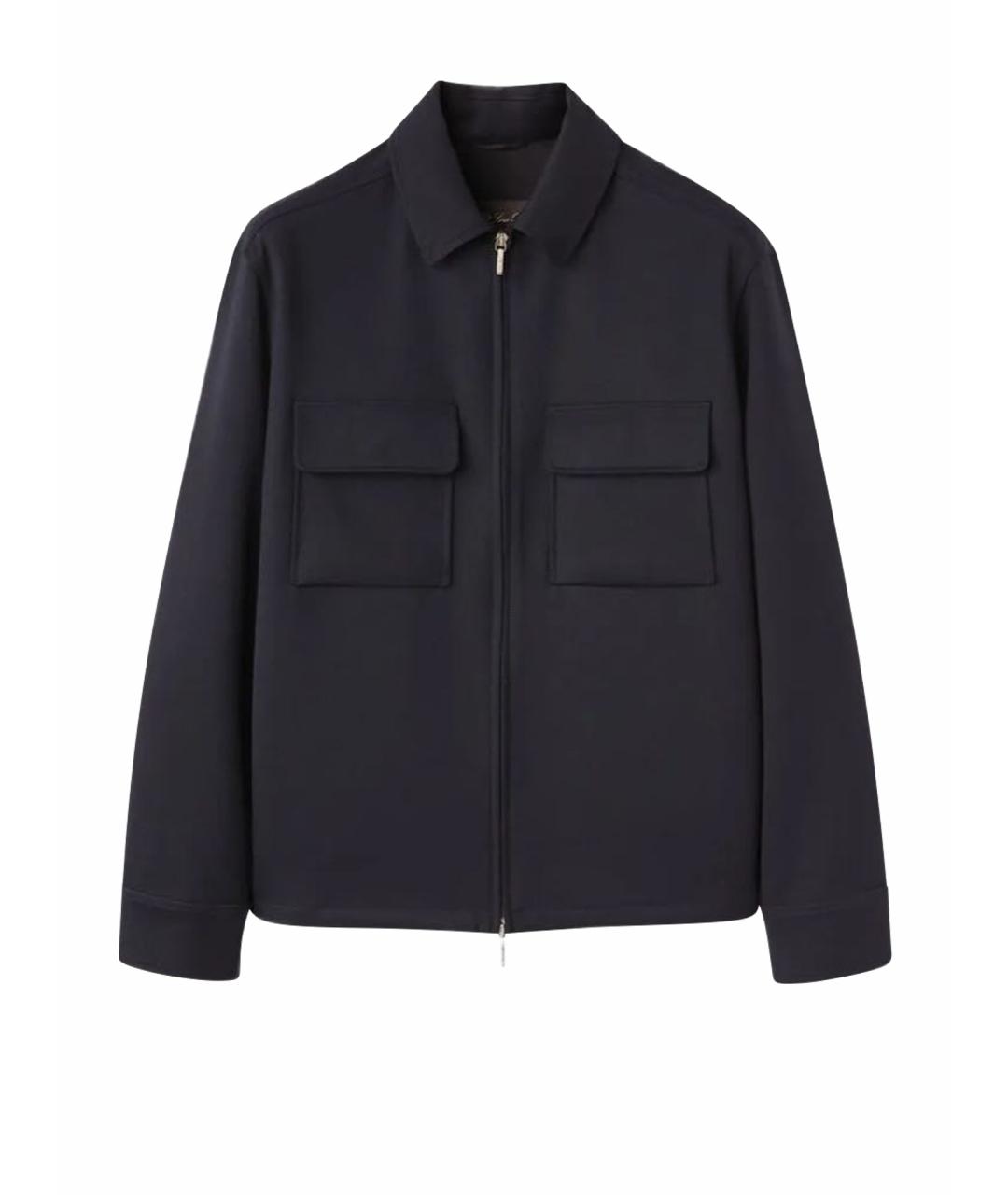 LORO PIANA Темно-синяя шелковая куртка, фото 1