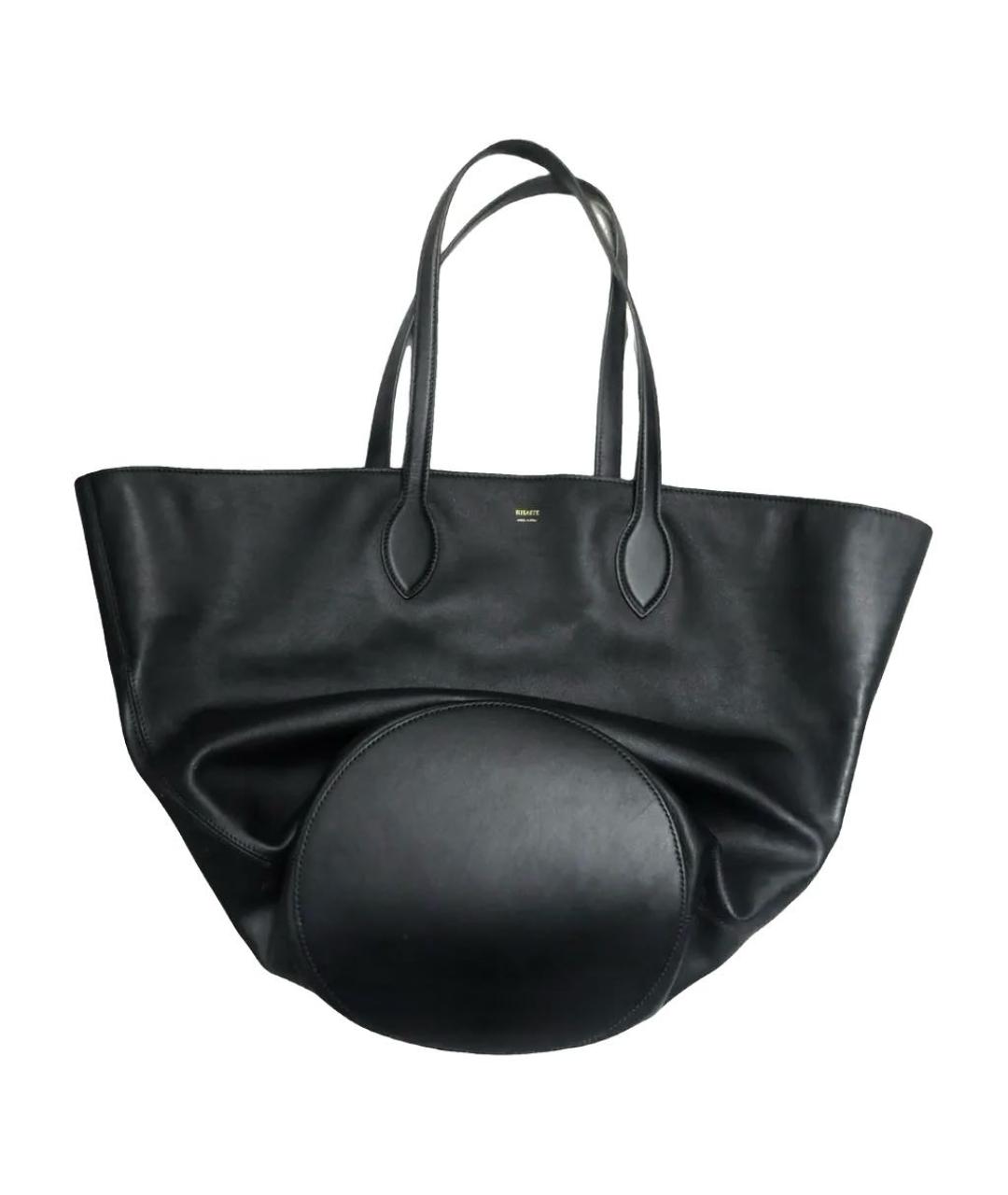 KHAITE Черная кожаная сумка тоут, фото 3