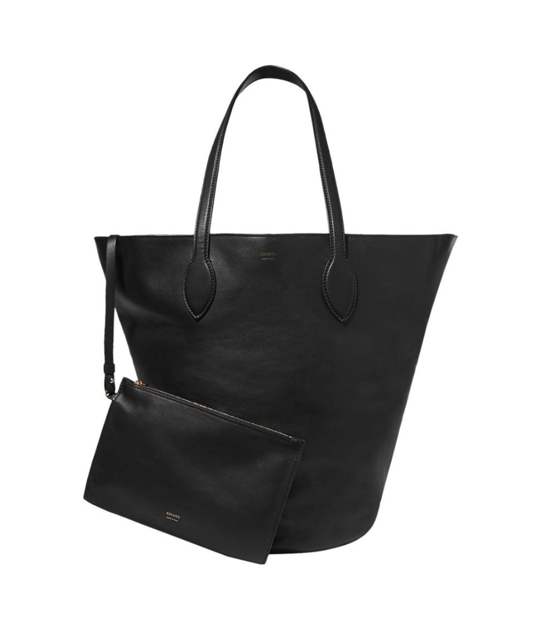KHAITE Черная кожаная сумка тоут, фото 1