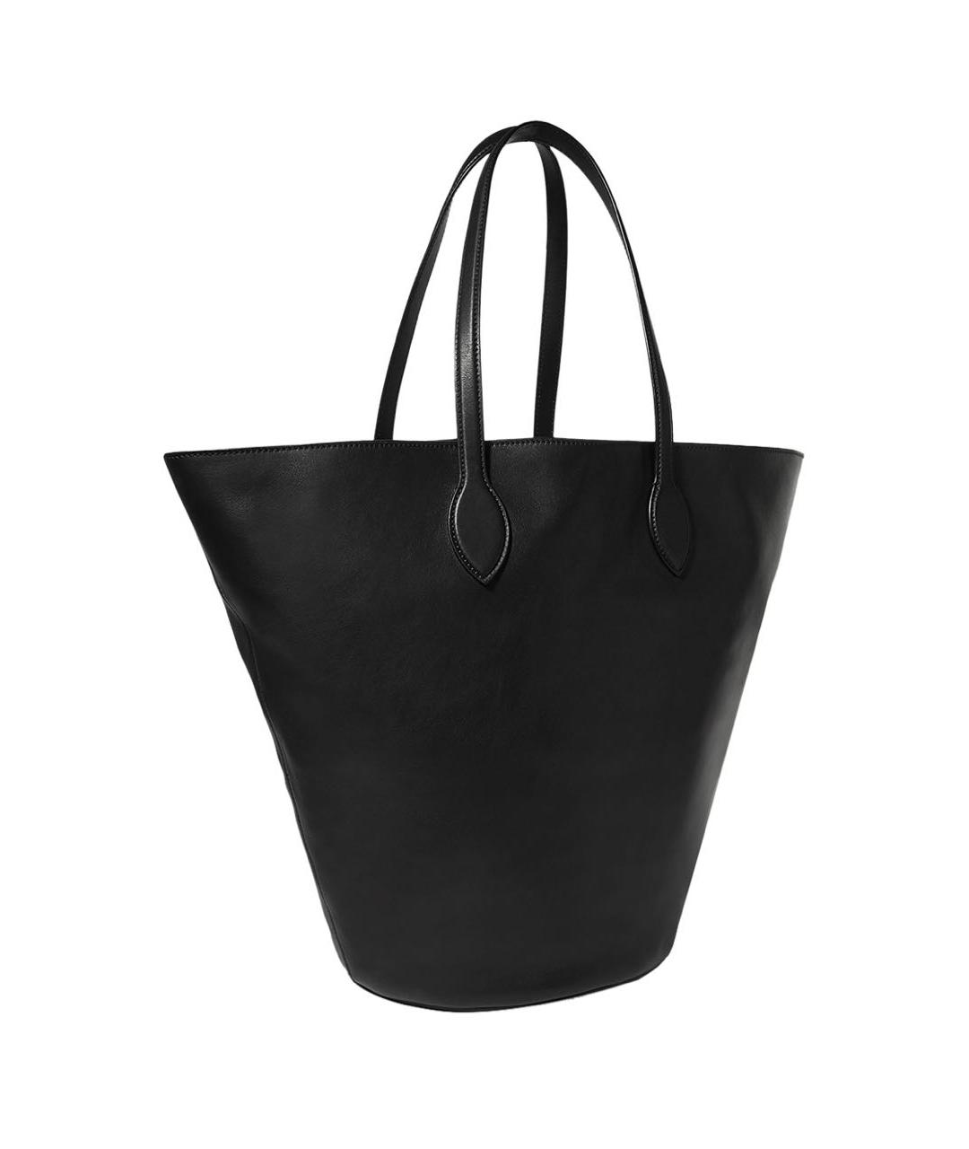 KHAITE Черная кожаная сумка тоут, фото 2