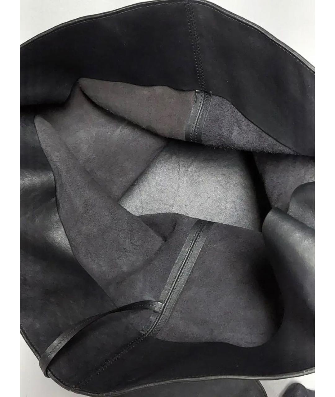 KHAITE Черная кожаная сумка тоут, фото 4