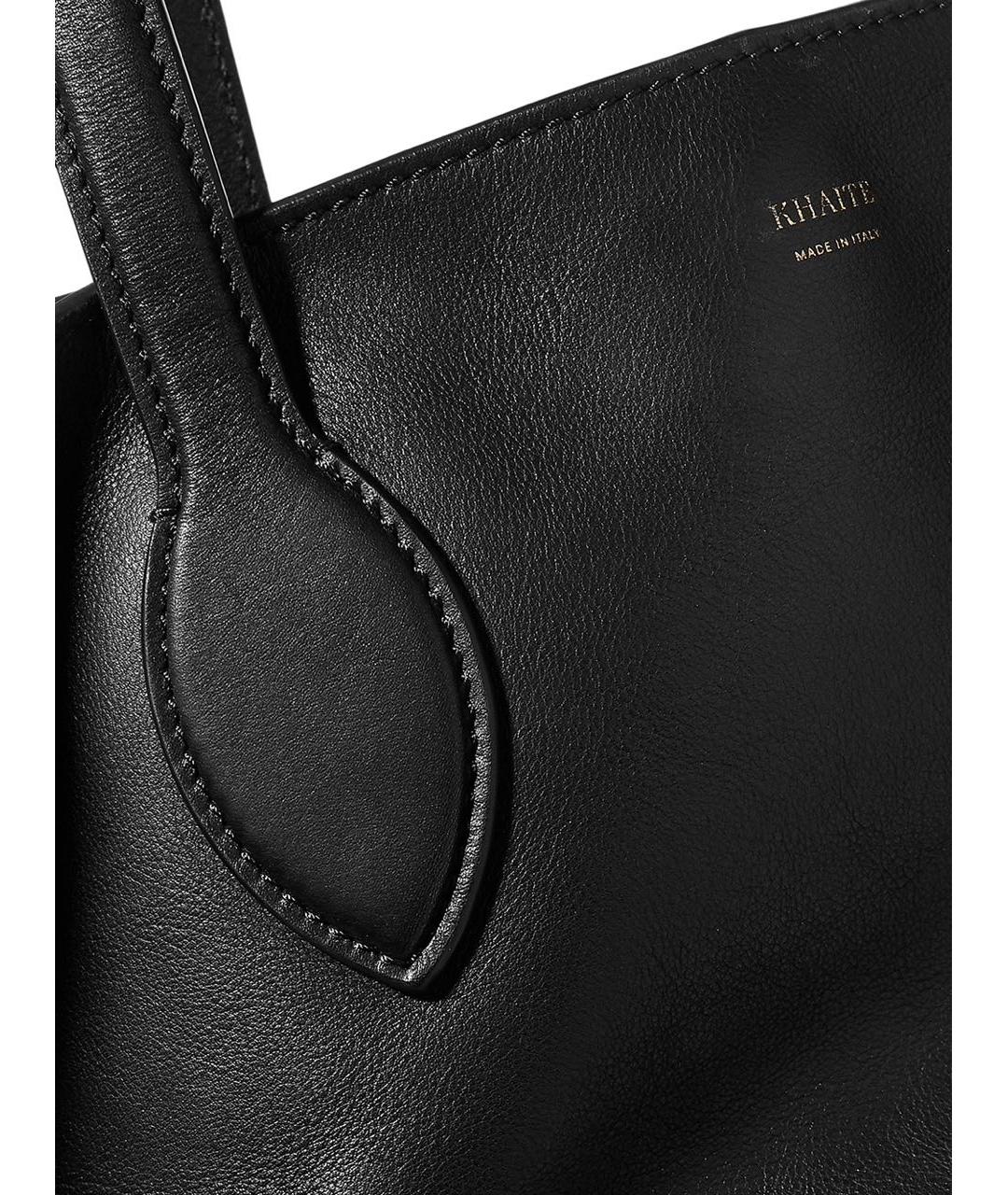 KHAITE Черная кожаная сумка тоут, фото 5
