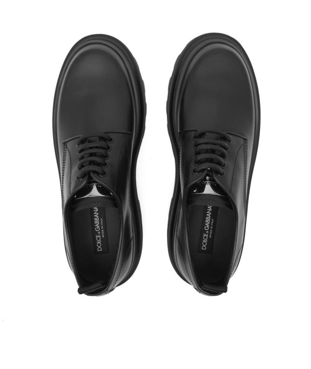 DOLCE&GABBANA Черные кожаные брогги и оксфорды, фото 6
