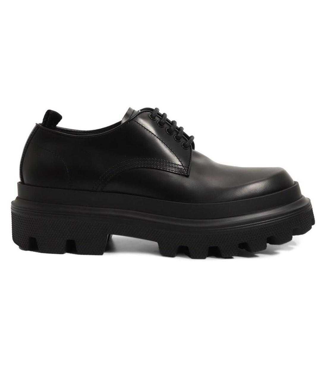 DOLCE&GABBANA Черные кожаные брогги и оксфорды, фото 1