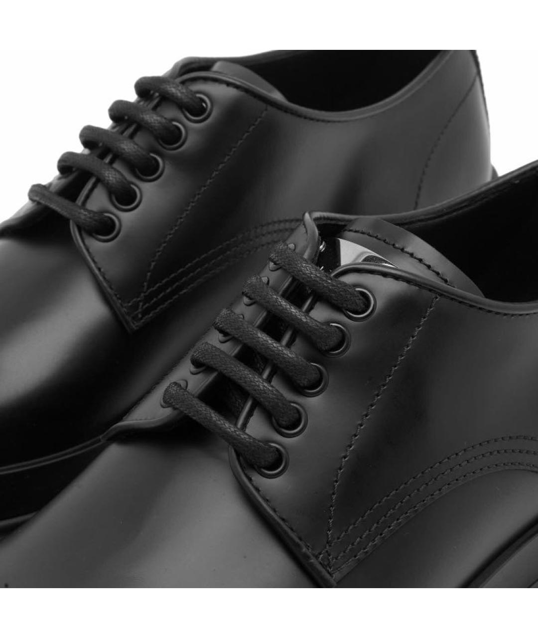 DOLCE&GABBANA Черные кожаные брогги и оксфорды, фото 5