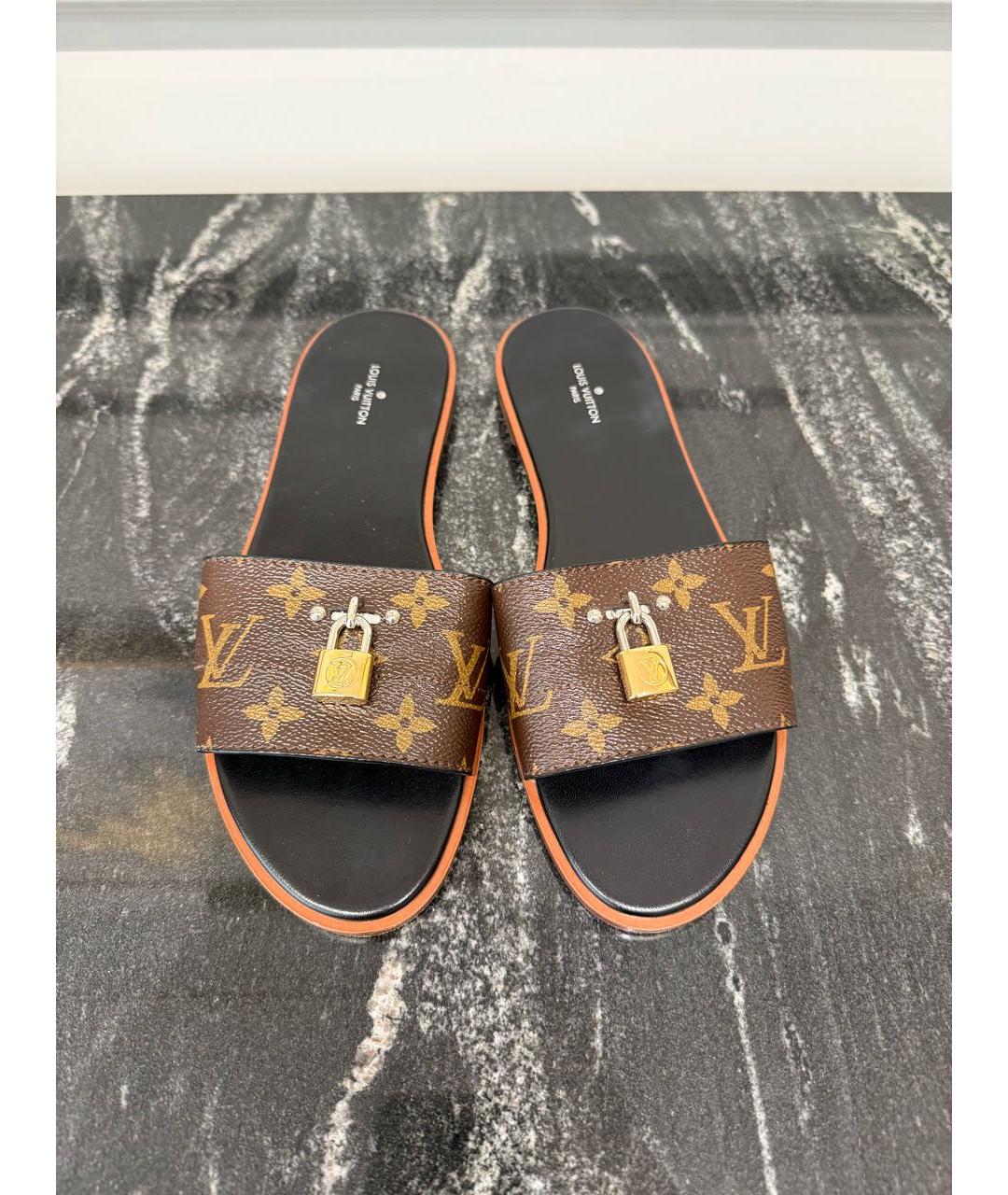 LOUIS VUITTON Коричневые шлепанцы, фото 3