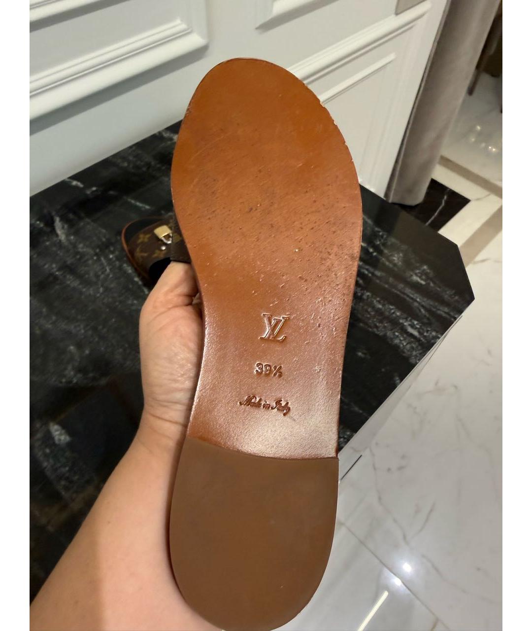 LOUIS VUITTON Коричневые шлепанцы, фото 4