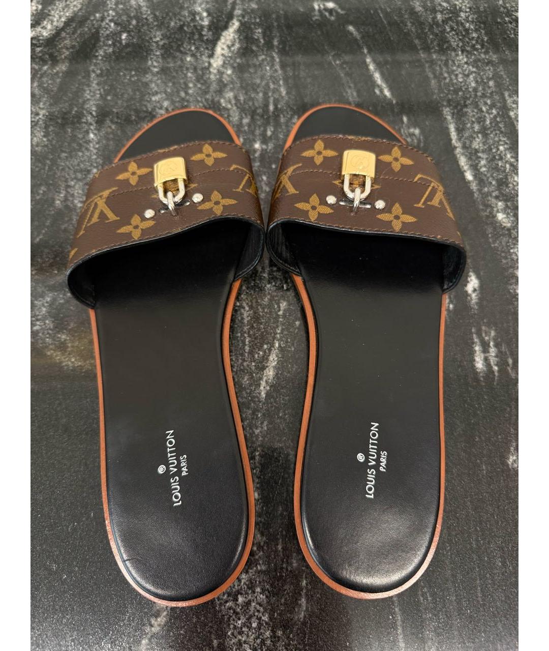 LOUIS VUITTON Коричневые шлепанцы, фото 2