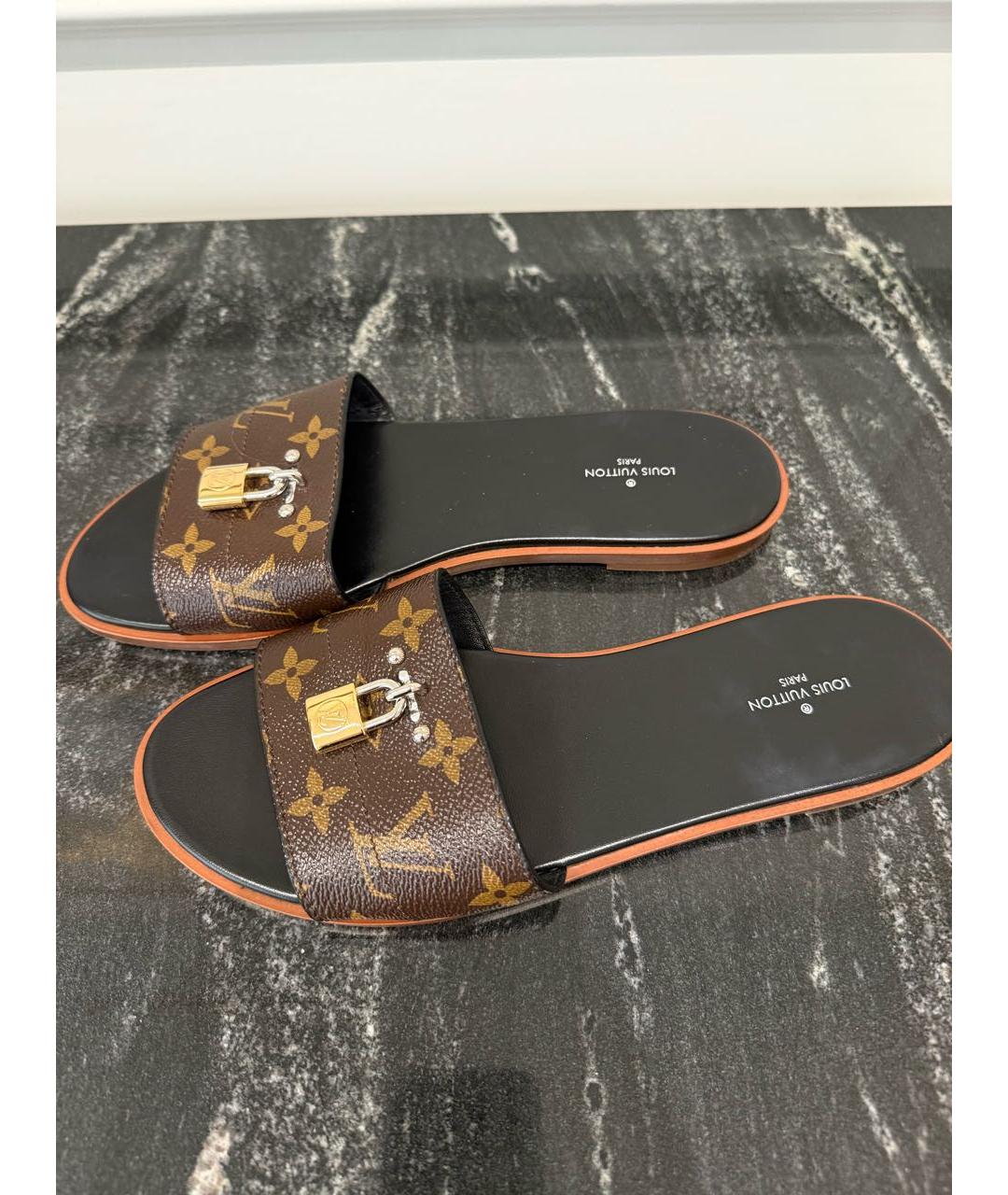LOUIS VUITTON Коричневые шлепанцы, фото 5