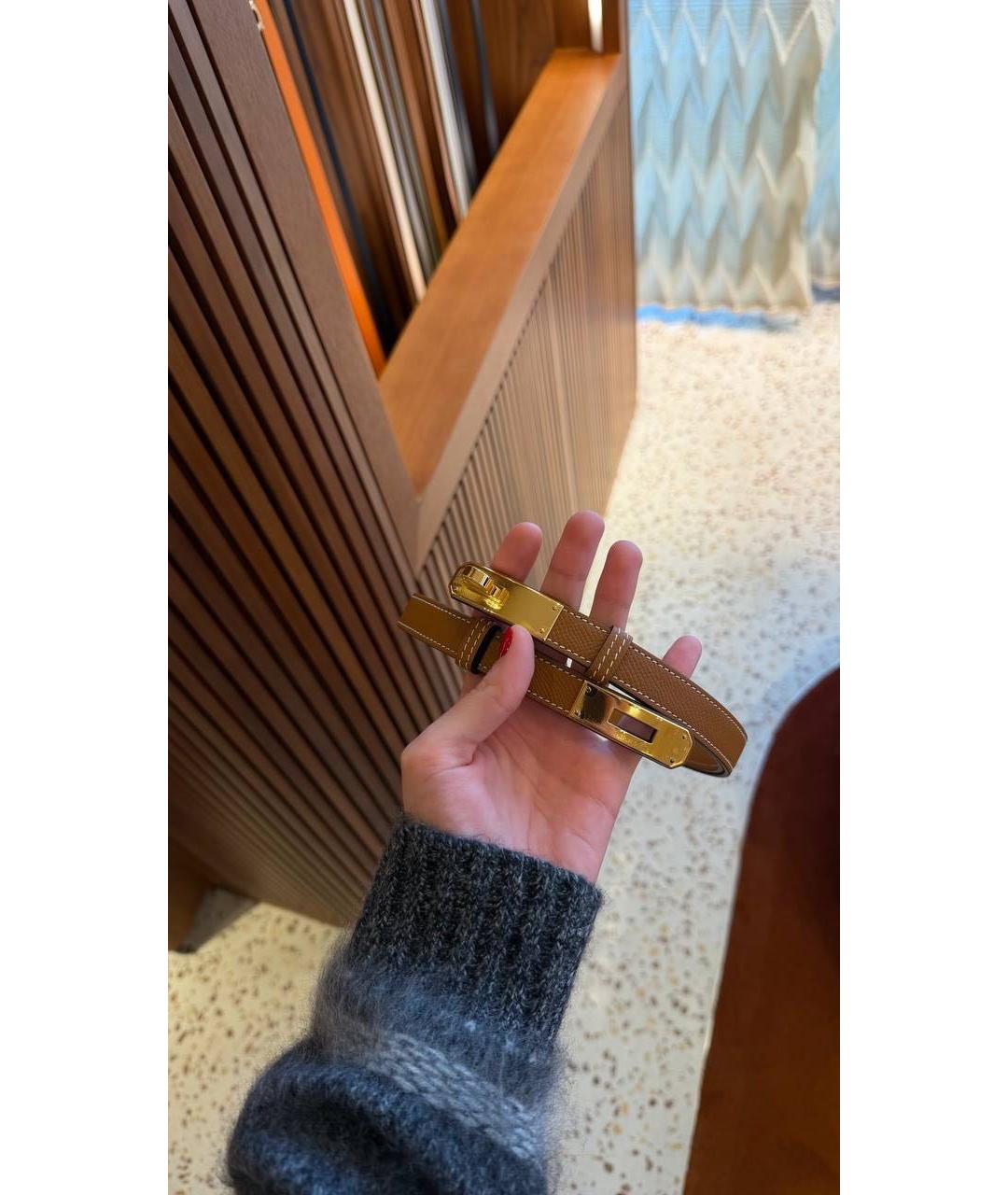 HERMES Коричневый кожаный ремень, фото 2
