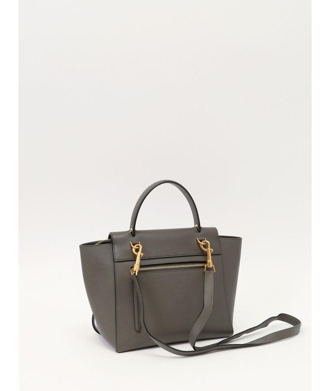 CELINE Серая кожаная сумка тоут, фото 2