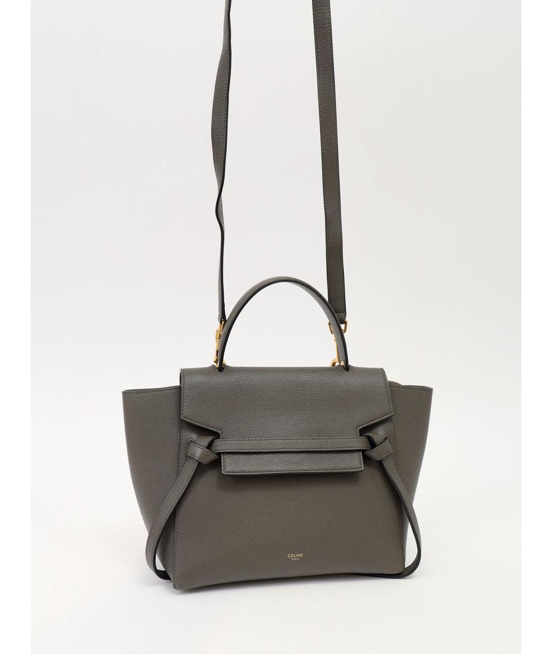 CELINE Серая кожаная сумка тоут, фото 4