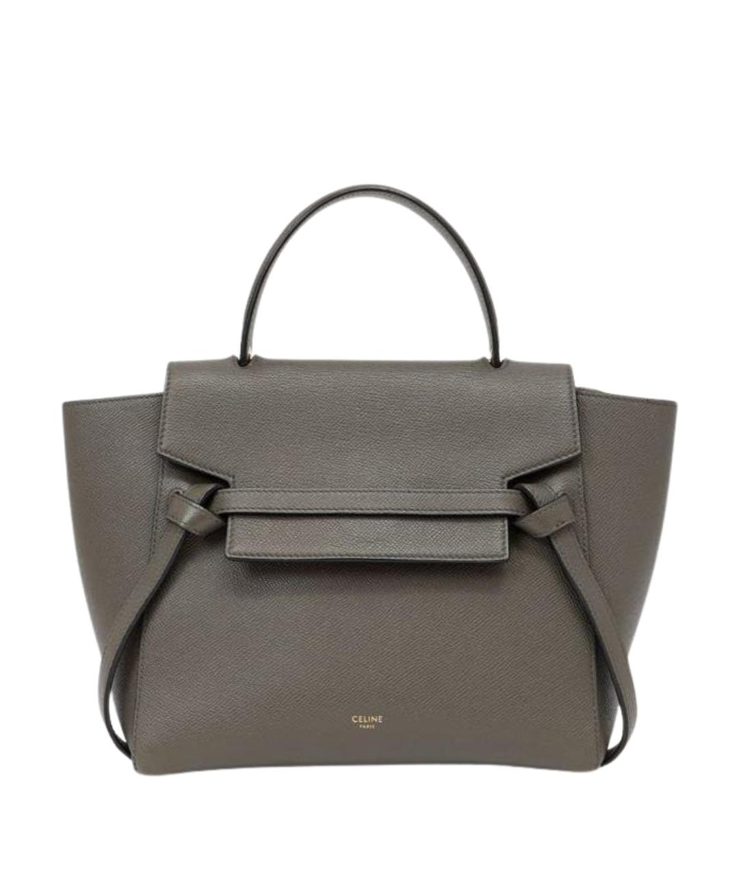 CELINE Серая кожаная сумка тоут, фото 1