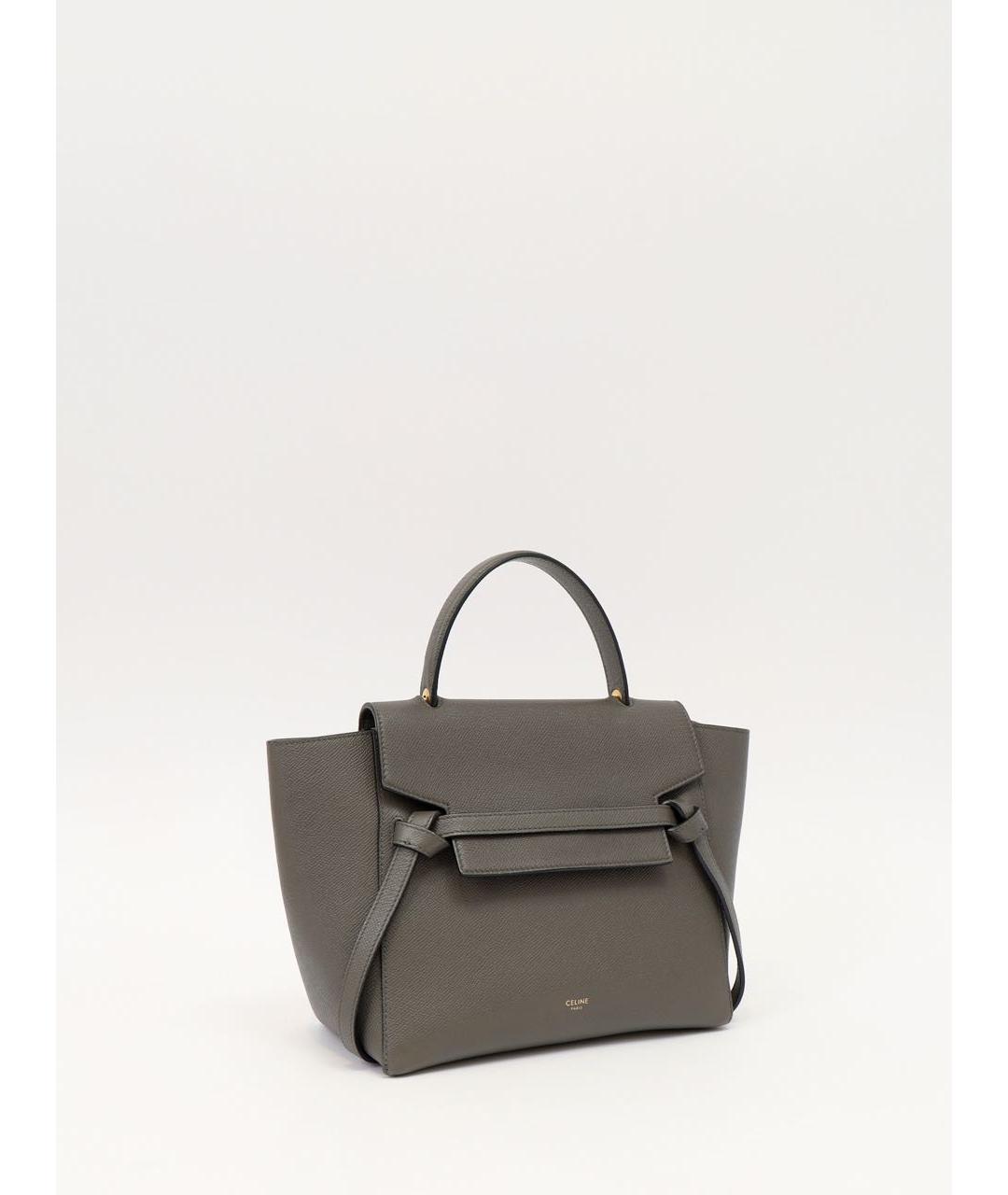 CELINE Серая кожаная сумка тоут, фото 3