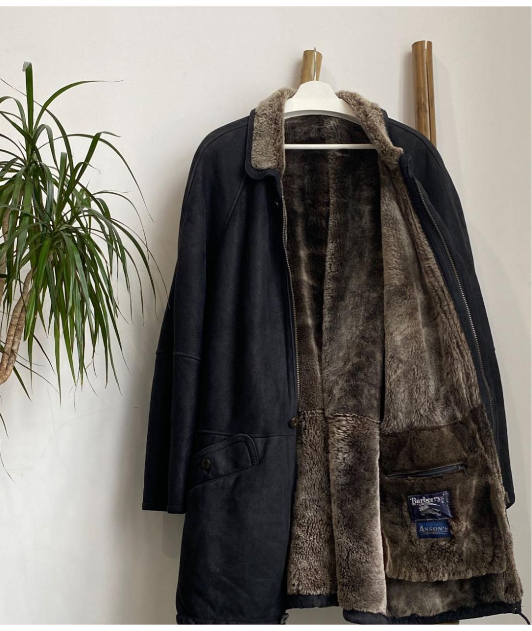 BURBERRY Черная кожаная дубленка/шуба, фото 3