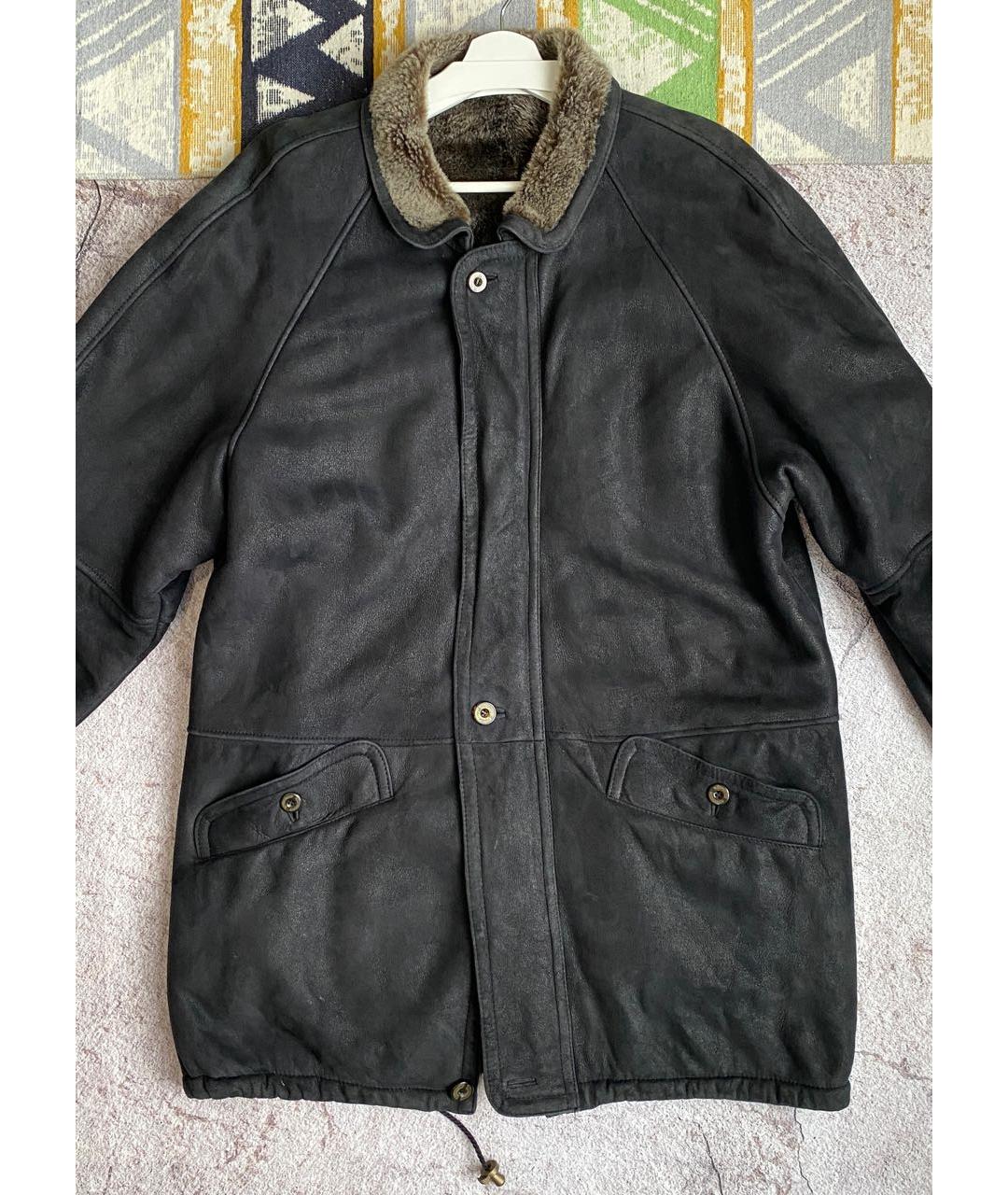 BURBERRY Черная кожаная дубленка/шуба, фото 4