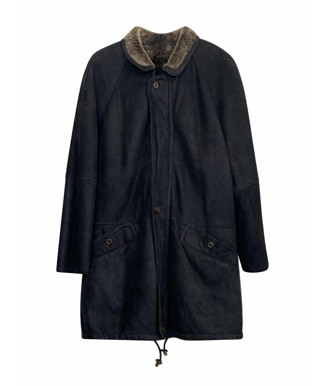 BURBERRY Черная кожаная дубленка/шуба, фото 1