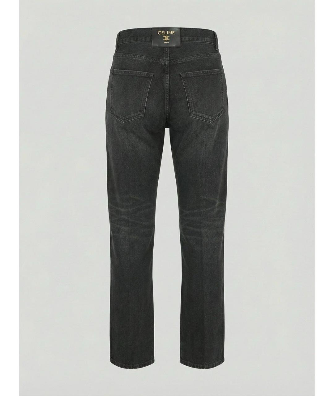 CELINE Черные хлопковые прямые джинсы, фото 2