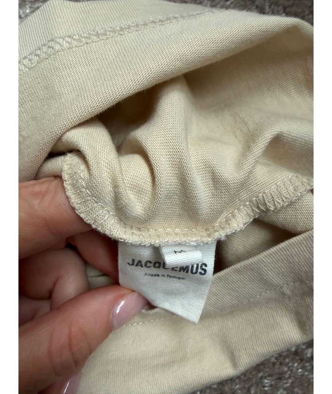 JACQUEMUS Бежевая футболка, фото 5