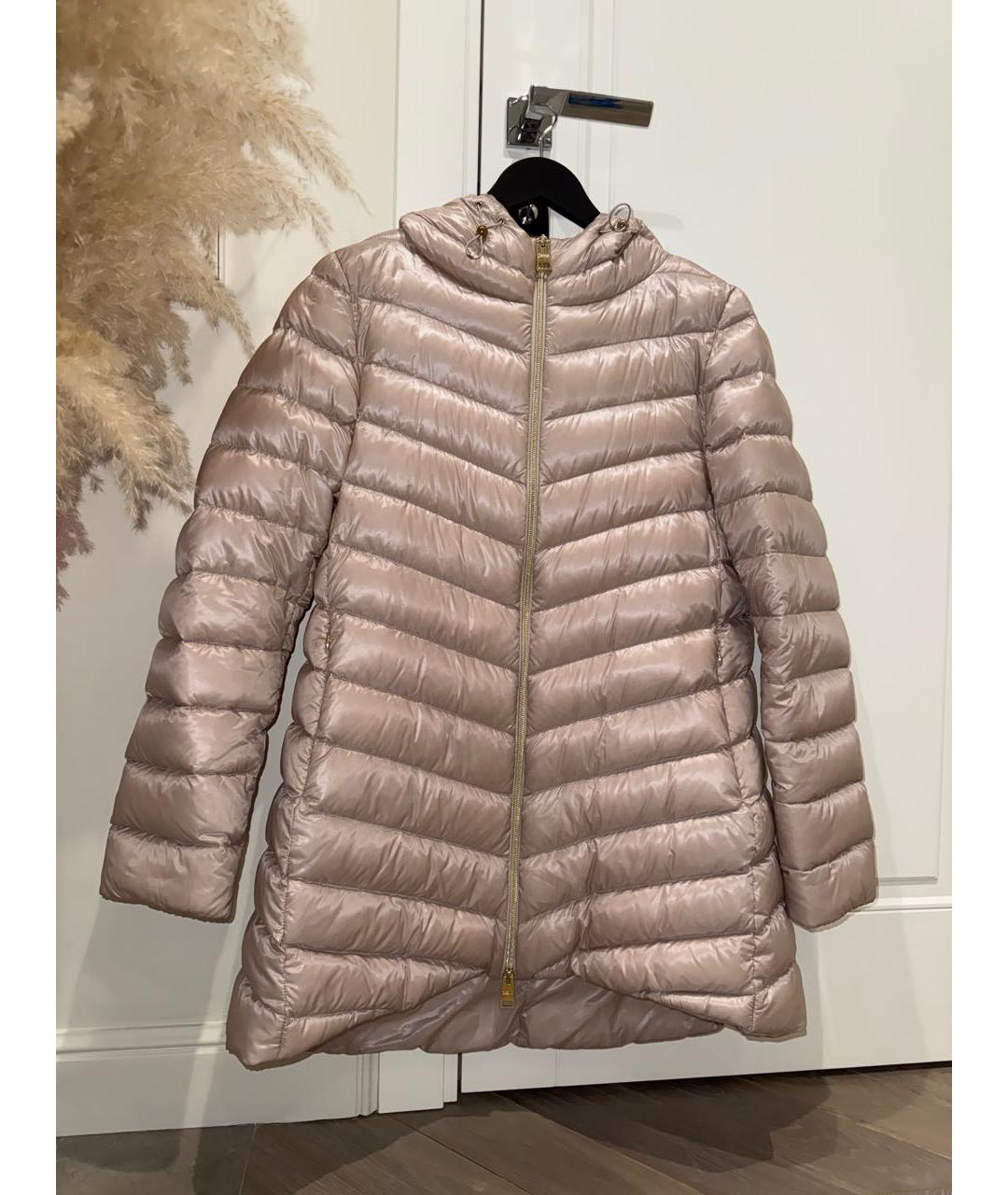 HERNO Бежевый полиамидовый пуховик, фото 4
