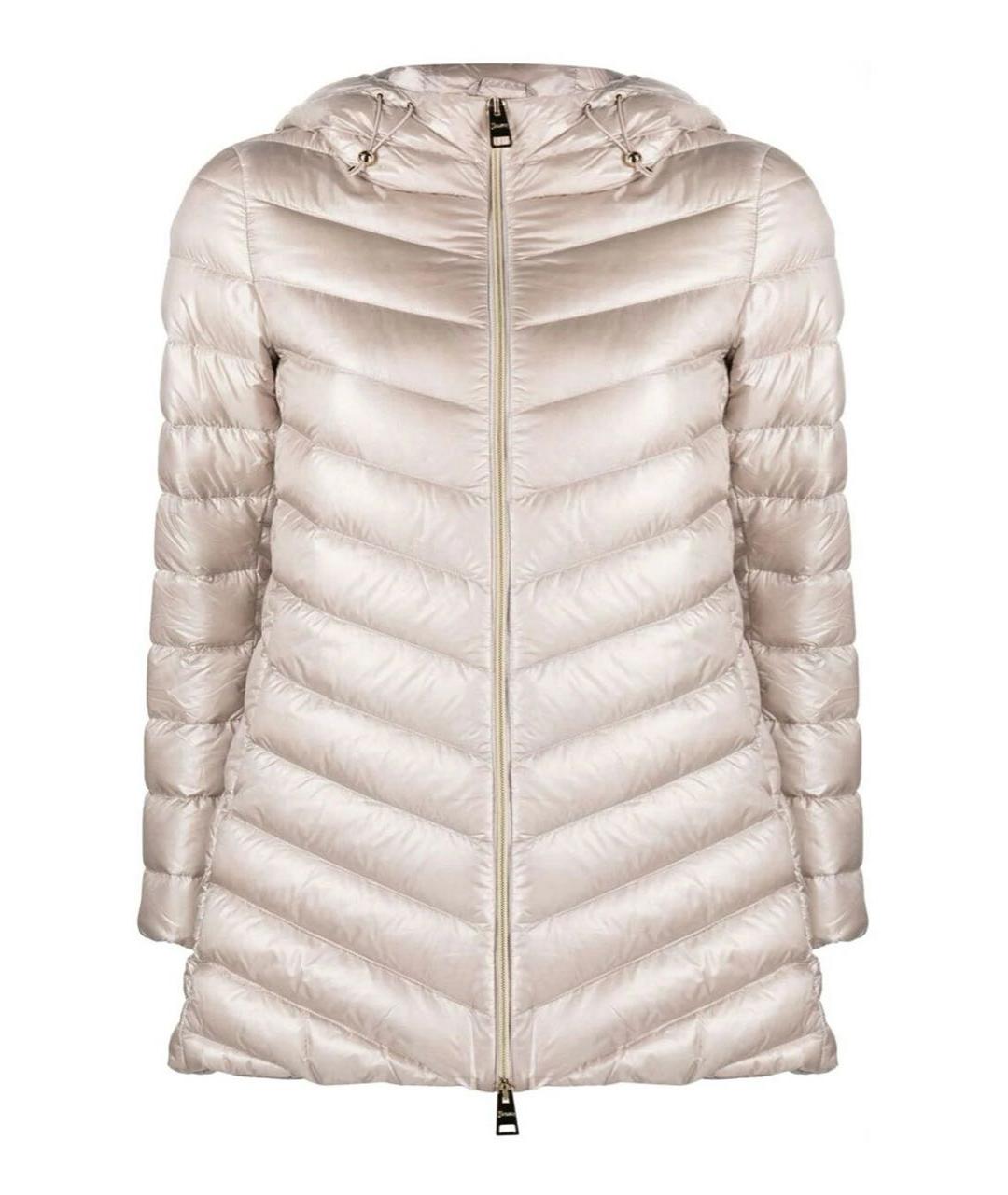 HERNO Бежевый полиамидовый пуховик, фото 8
