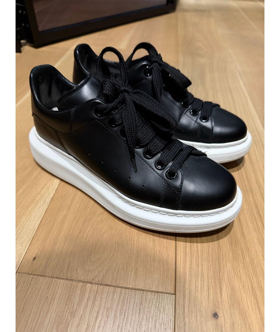 ALEXANDER MCQUEEN Черные кожаные кроссовки, фото 2