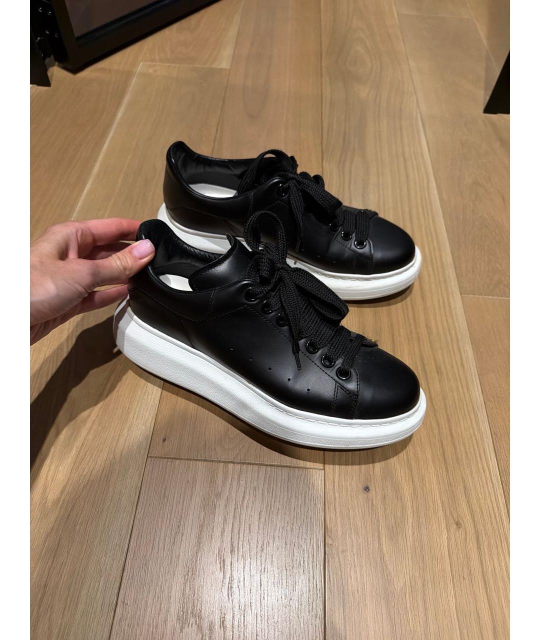 ALEXANDER MCQUEEN Черные кожаные кроссовки, фото 3