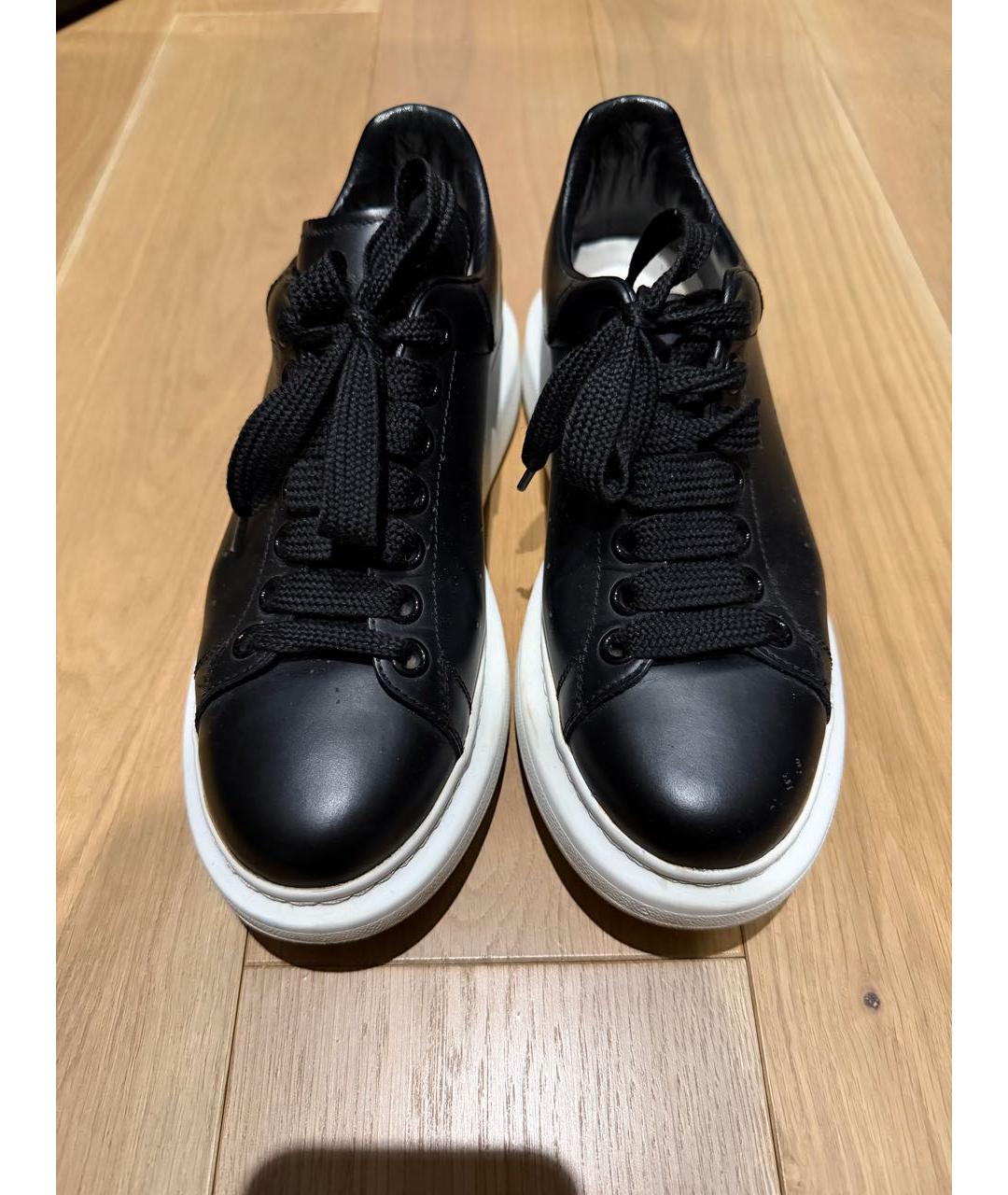 ALEXANDER MCQUEEN Черные кожаные кроссовки, фото 4