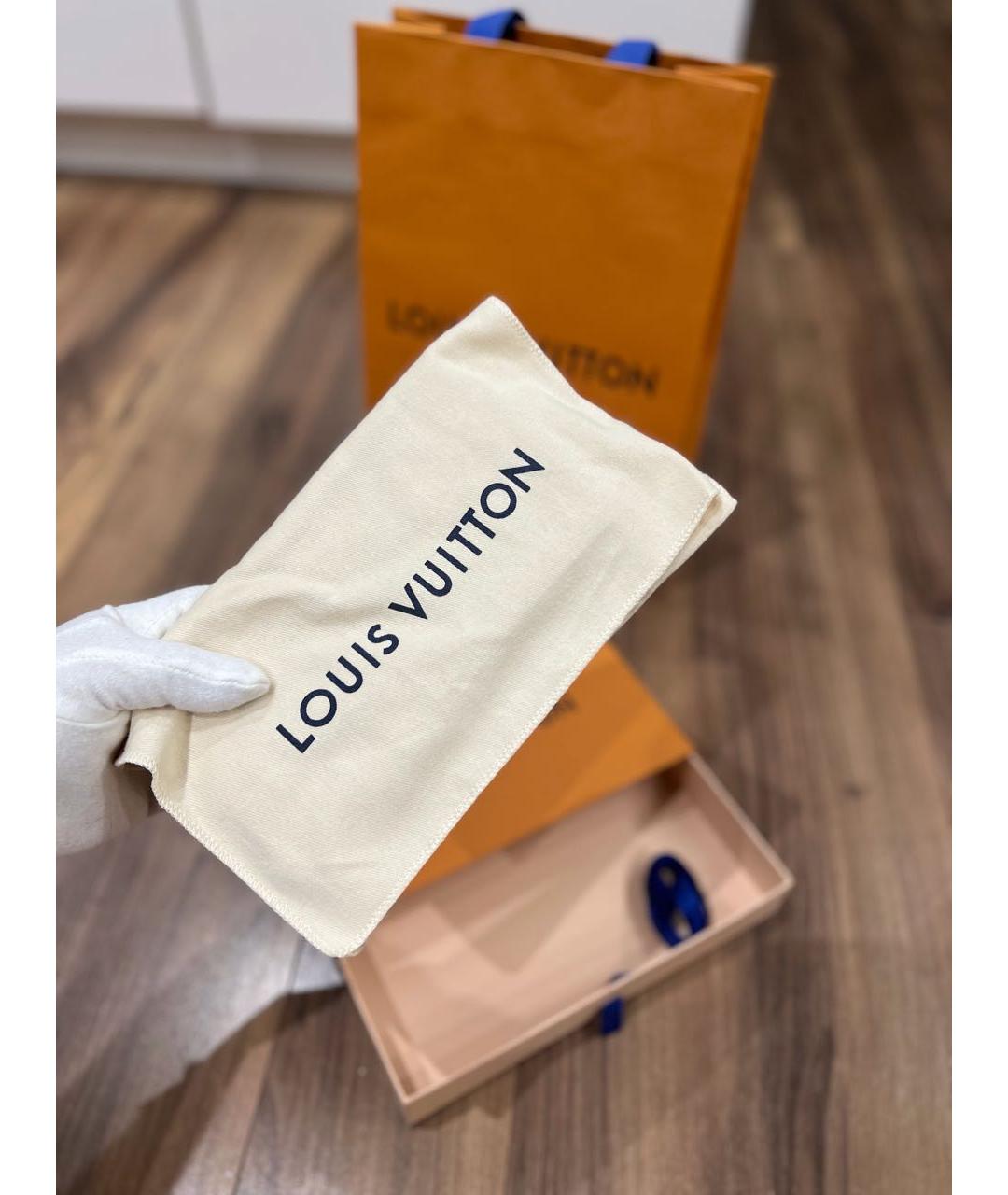 LOUIS VUITTON Коричневый кожаный кошелек, фото 8