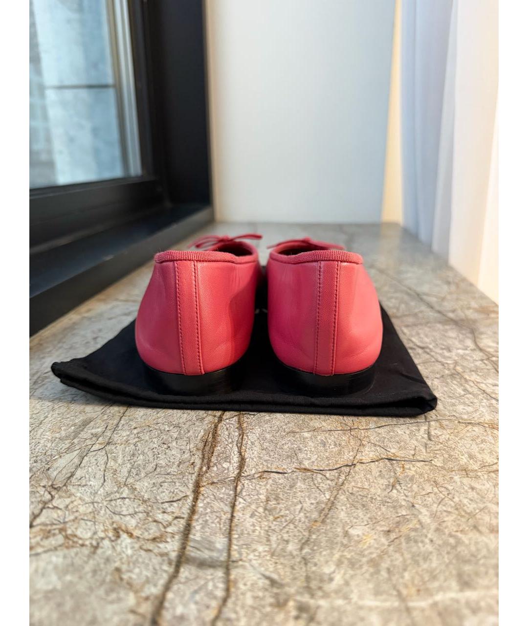 CHANEL Фуксия кожаные балетки, фото 4
