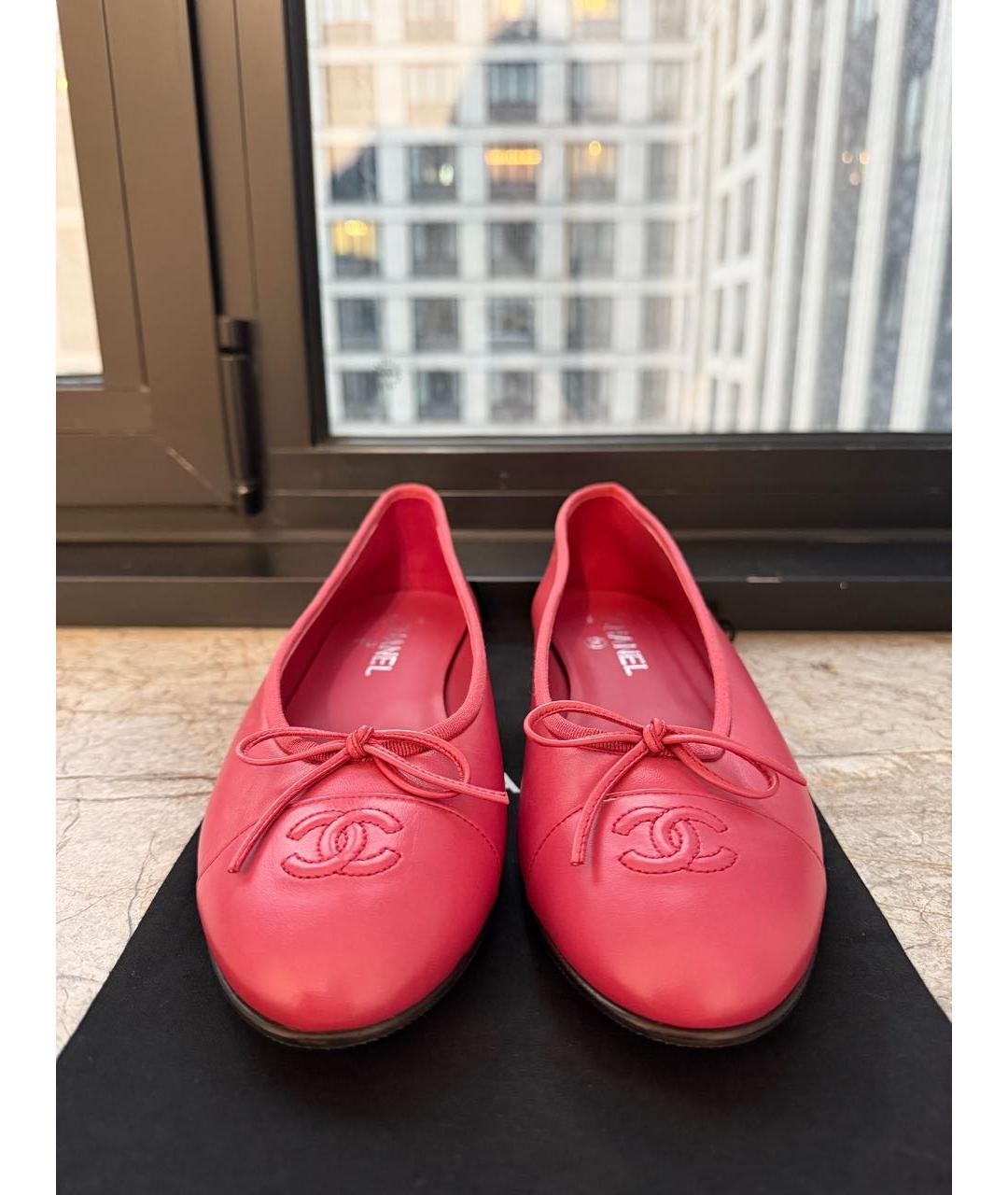 CHANEL Фуксия кожаные балетки, фото 2