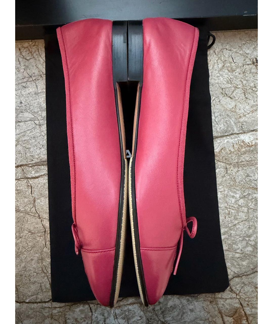 CHANEL Фуксия кожаные балетки, фото 6