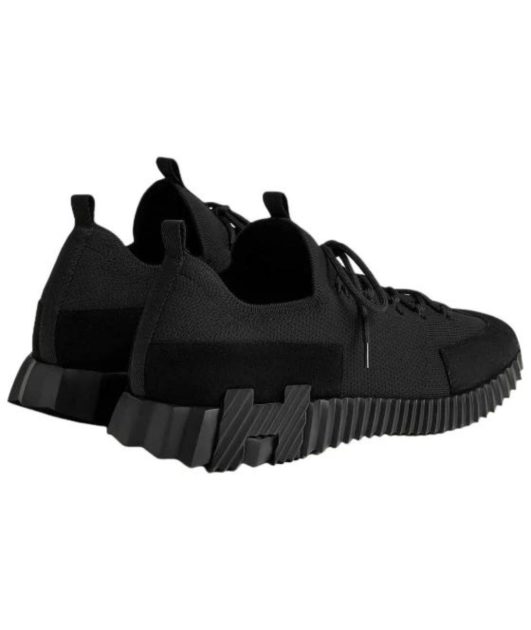 HERMES Черные текстильные низкие кроссовки / кеды, фото 2