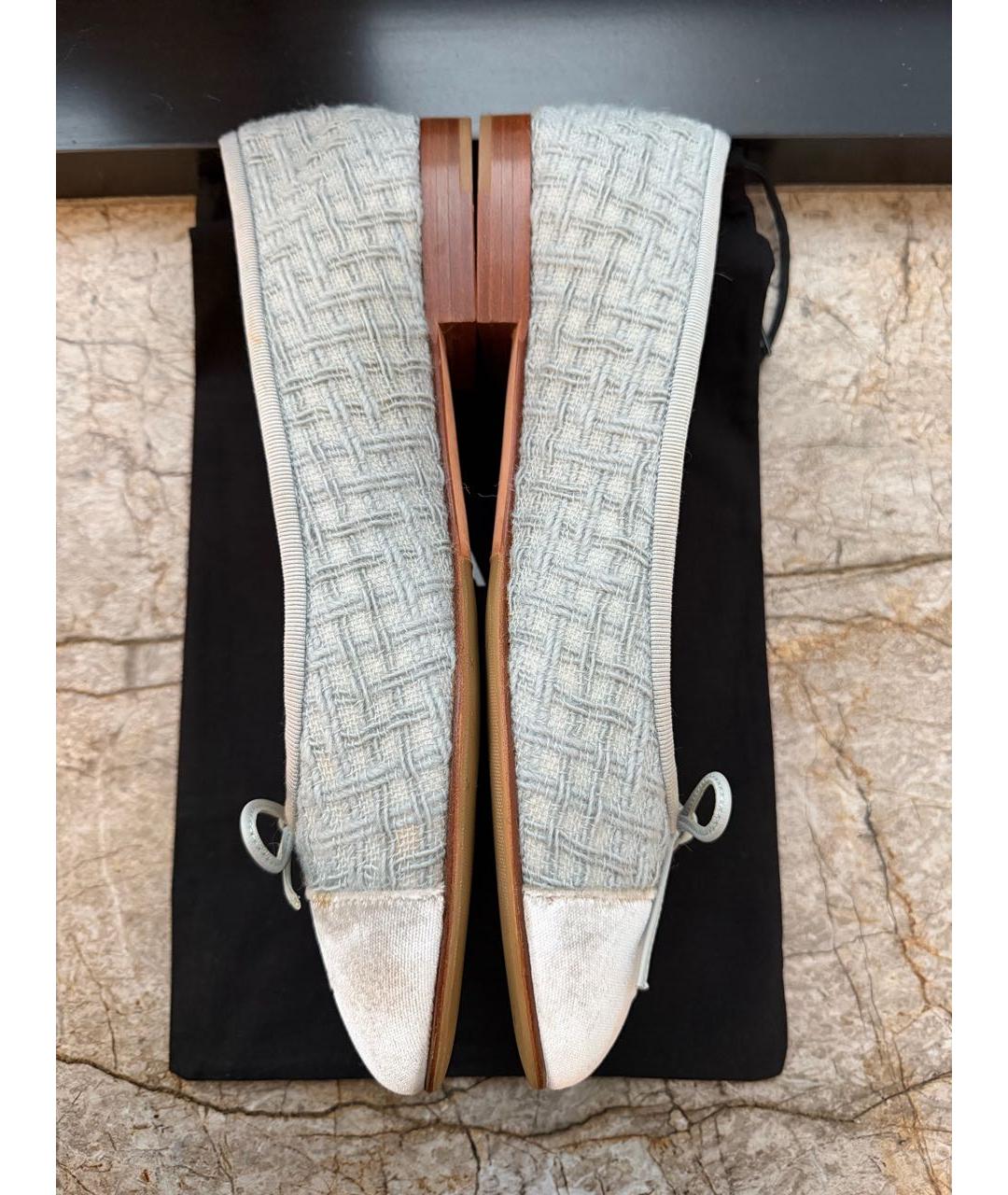 CHANEL Голубые текстильные балетки, фото 6