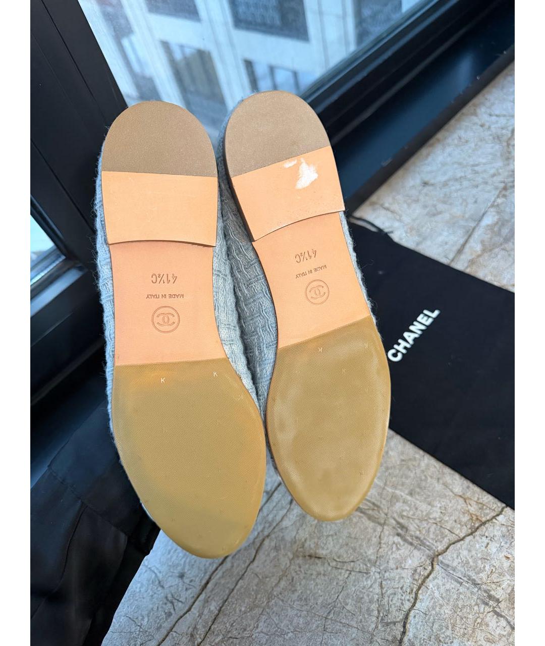 CHANEL Голубые текстильные балетки, фото 5