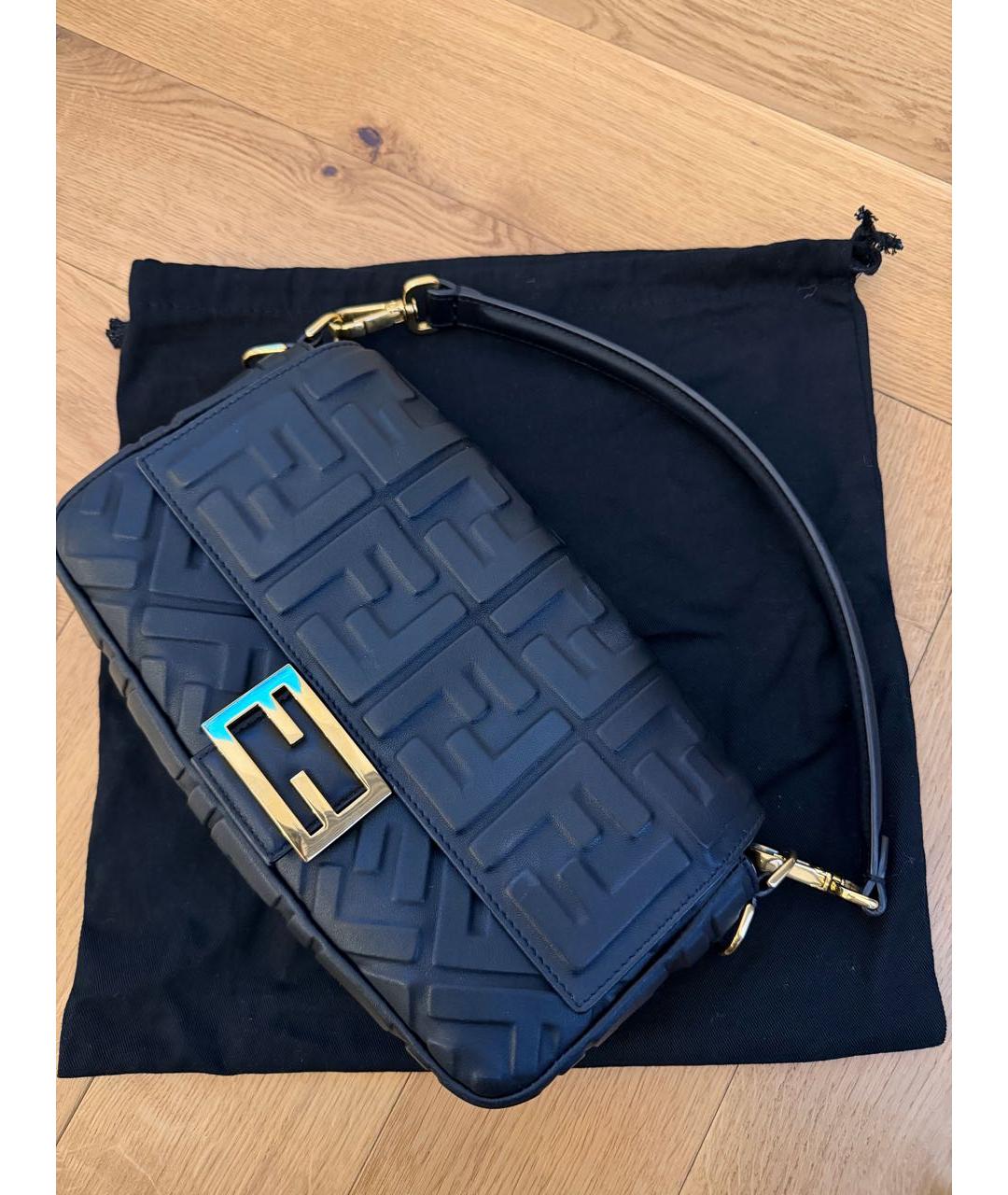 FENDI Черная кожаная сумка через плечо, фото 2