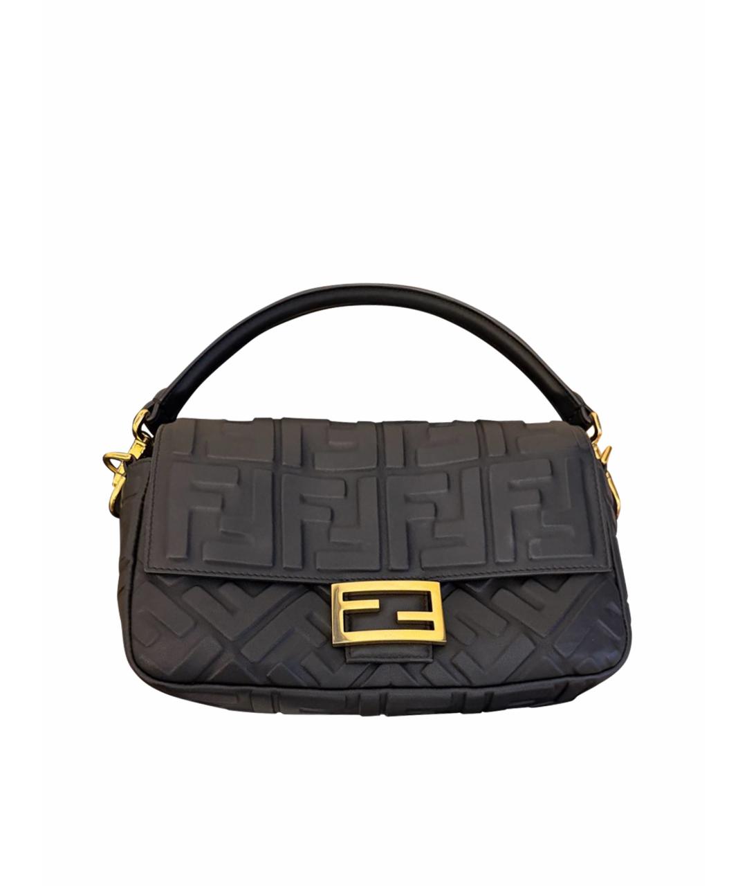 FENDI Черная кожаная сумка через плечо, фото 1