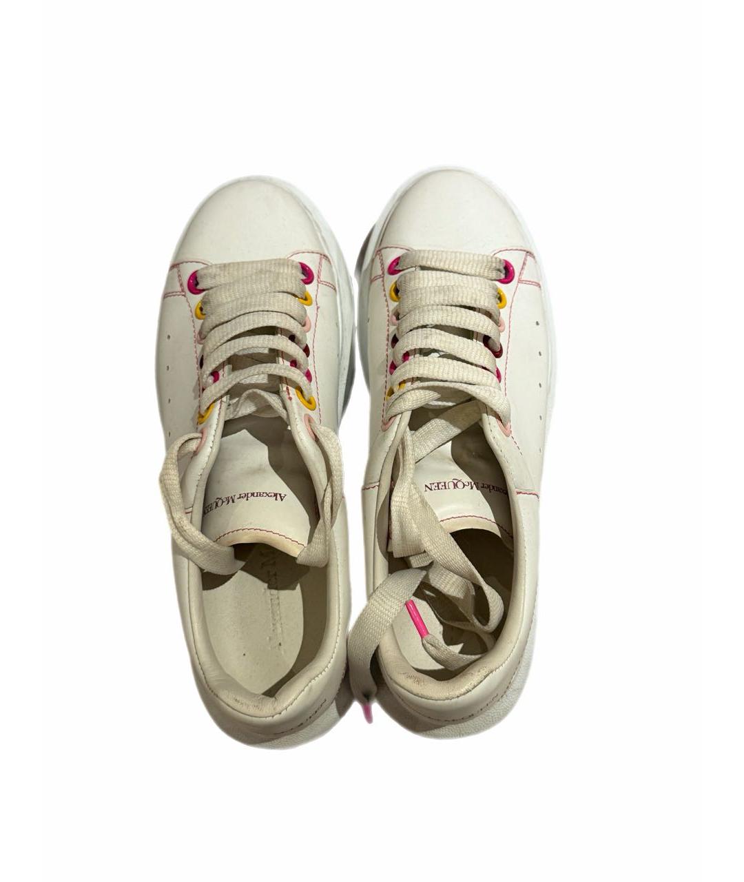 ALEXANDER MCQUEEN Белые кожаные кеды, фото 2