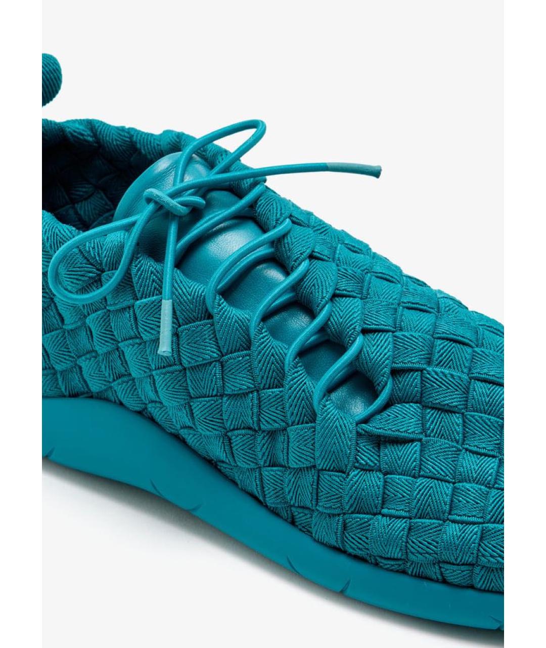 BOTTEGA VENETA Бирюзовые текстильные кроссовки, фото 2