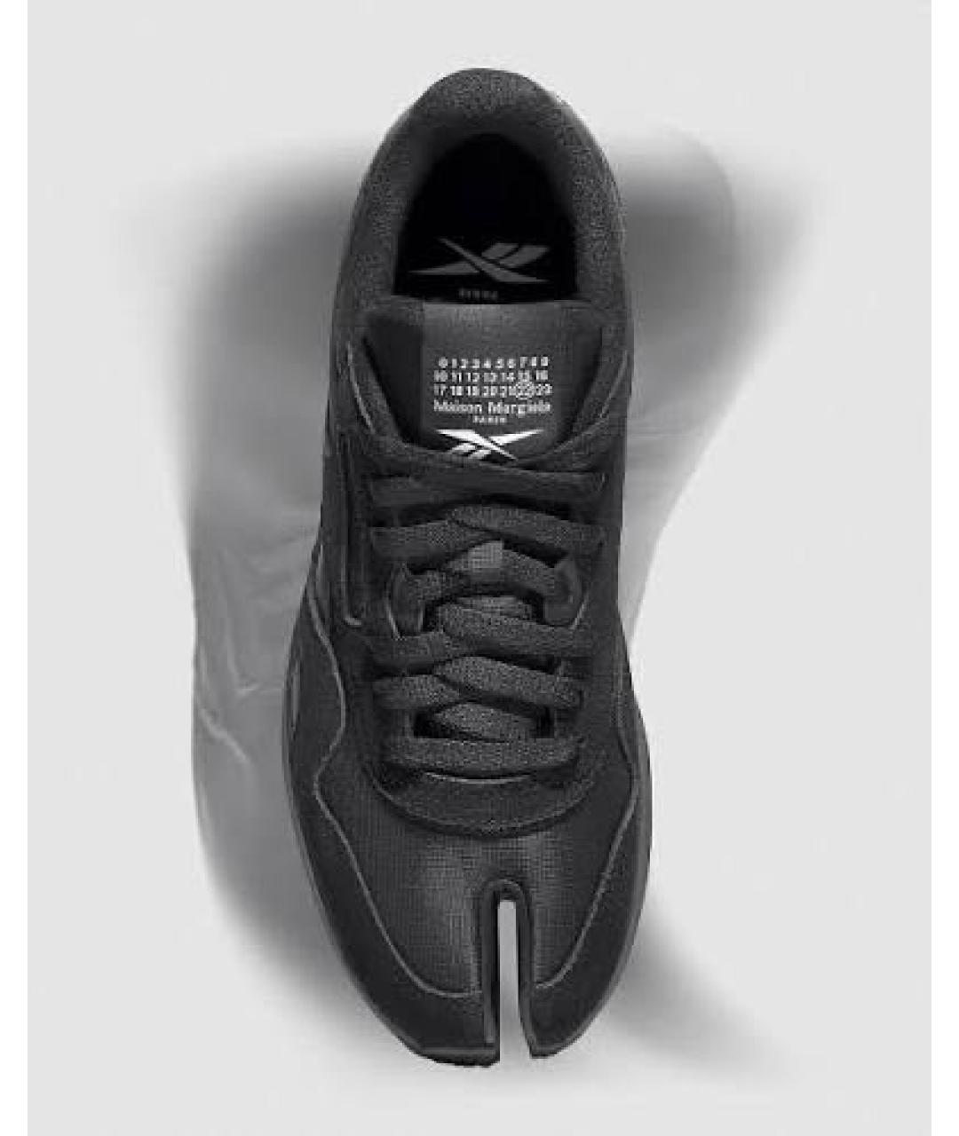 MAISON MARGIELA Черные кожаные кеды, фото 2