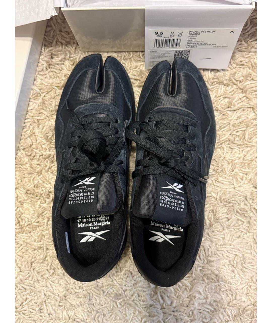 MAISON MARGIELA Черные кожаные кеды, фото 3