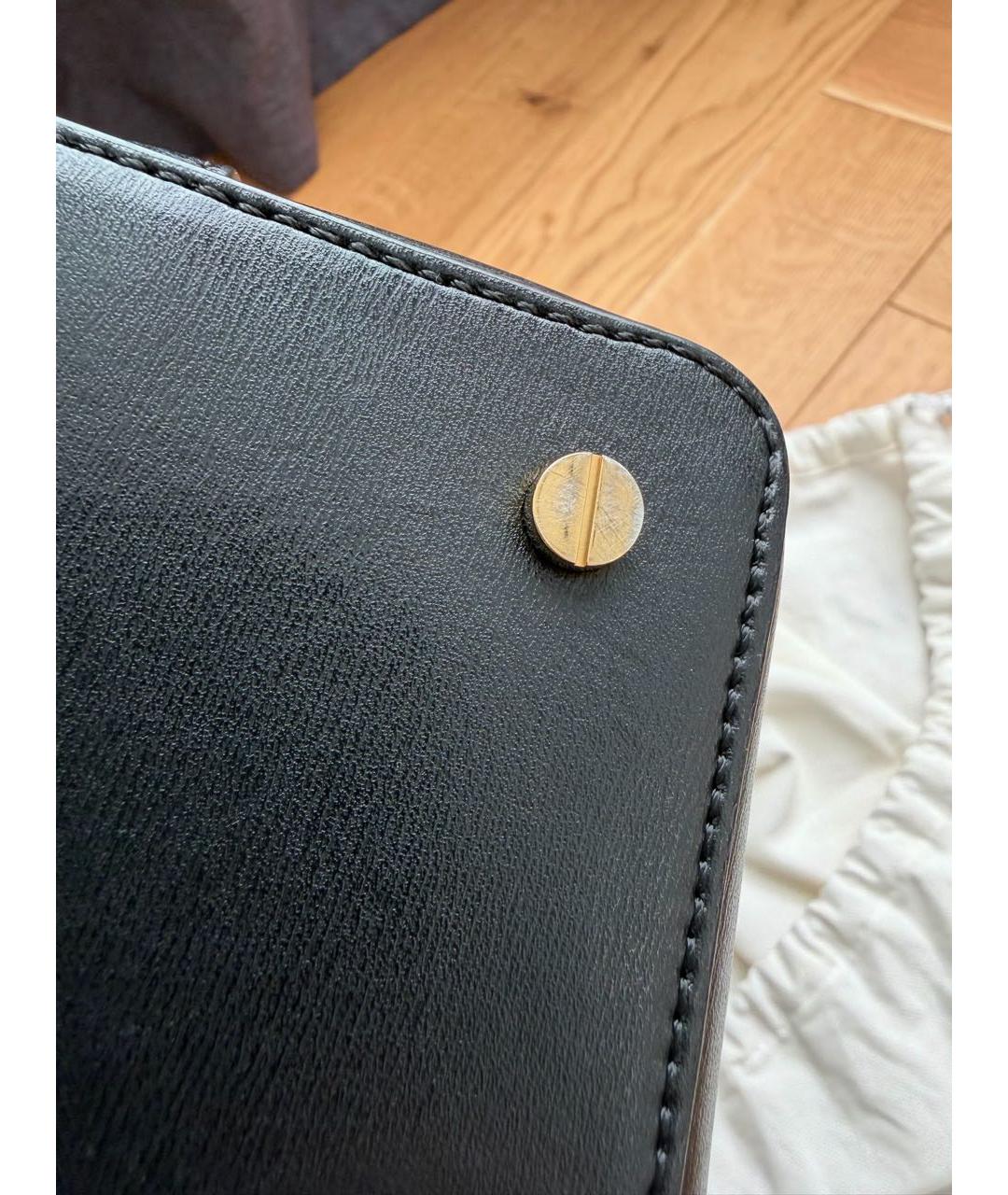 TOTEME Черная кожаная сумка через плечо, фото 7
