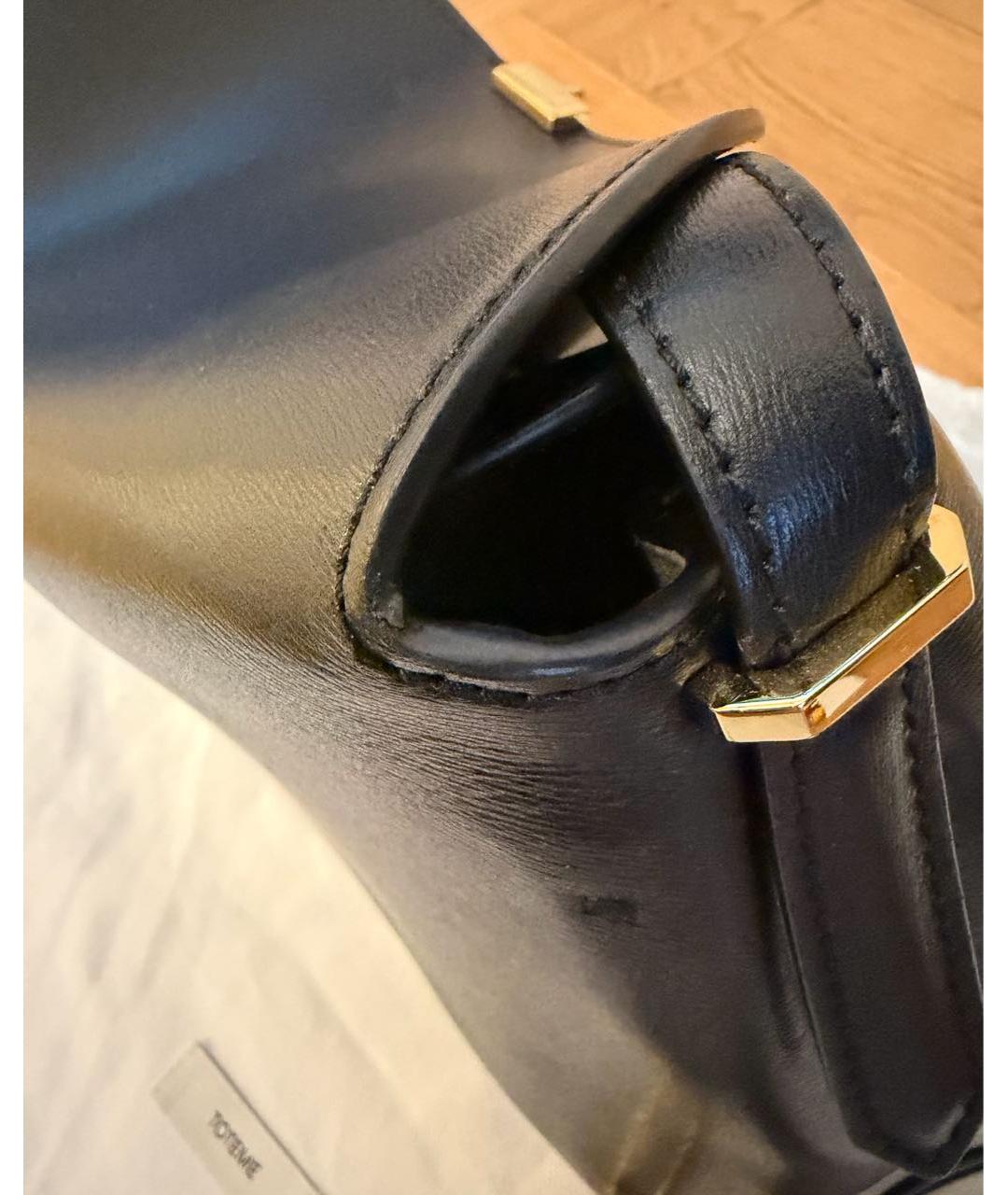 TOTEME Черная кожаная сумка через плечо, фото 6