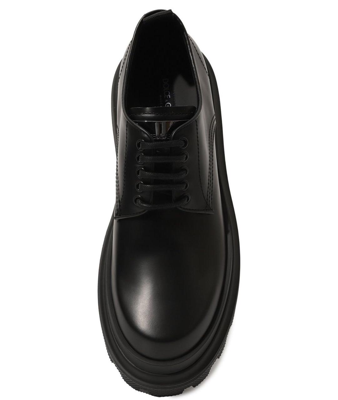 DOLCE&GABBANA Черные кожаные туфли, фото 3