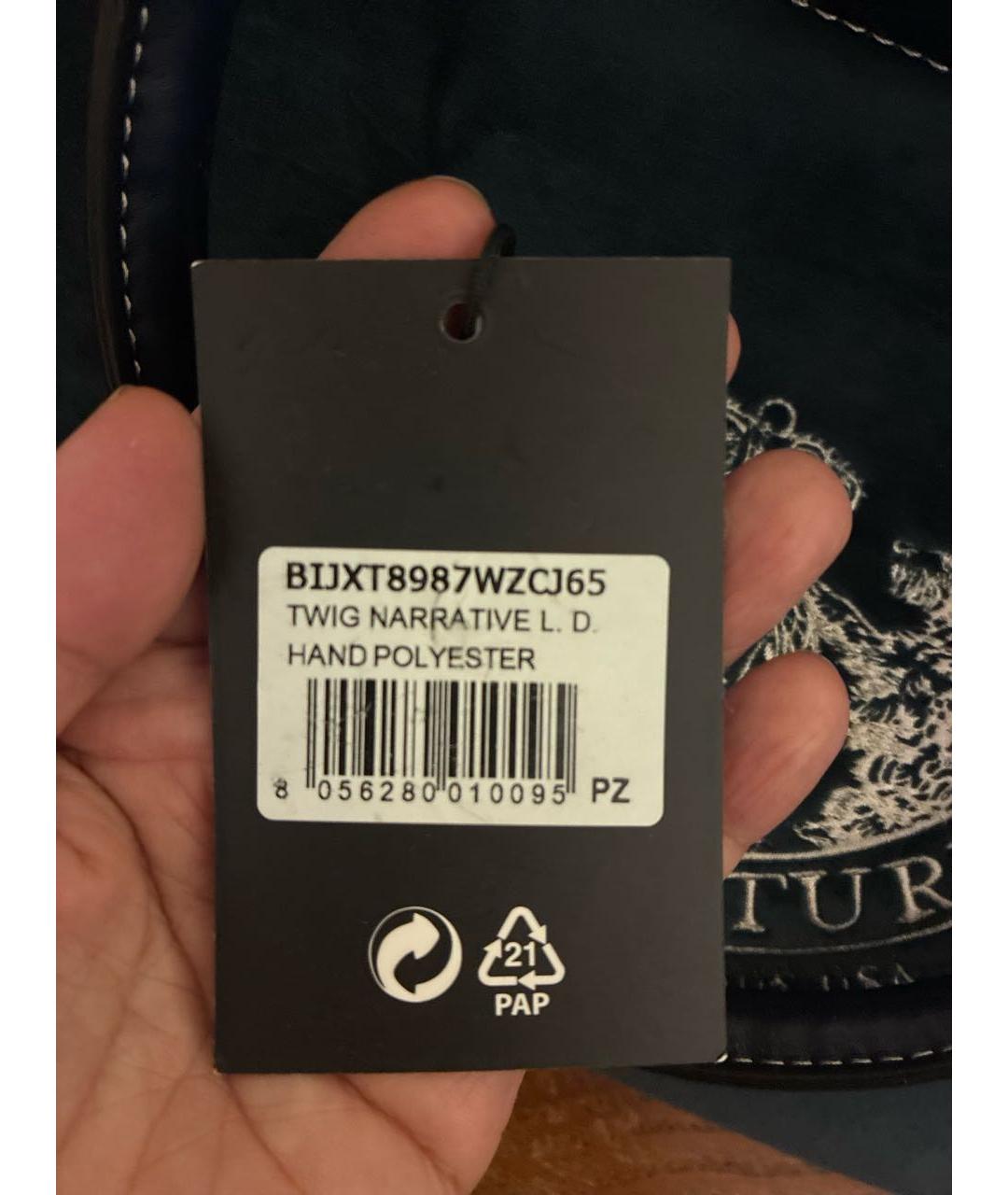 JUICY COUTURE Синяя бархатная сумка с короткими ручками, фото 5