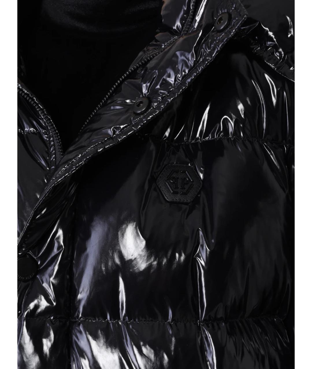 PHILIPP PLEIN Черный полиамидовый пуховик, фото 5