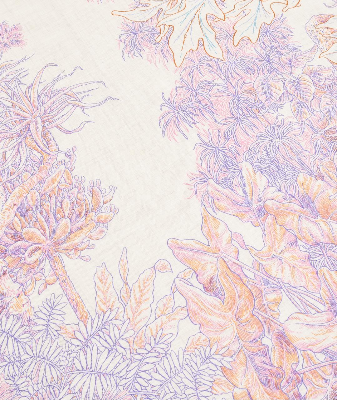 HERMES Розовый кашемировый платок, фото 3