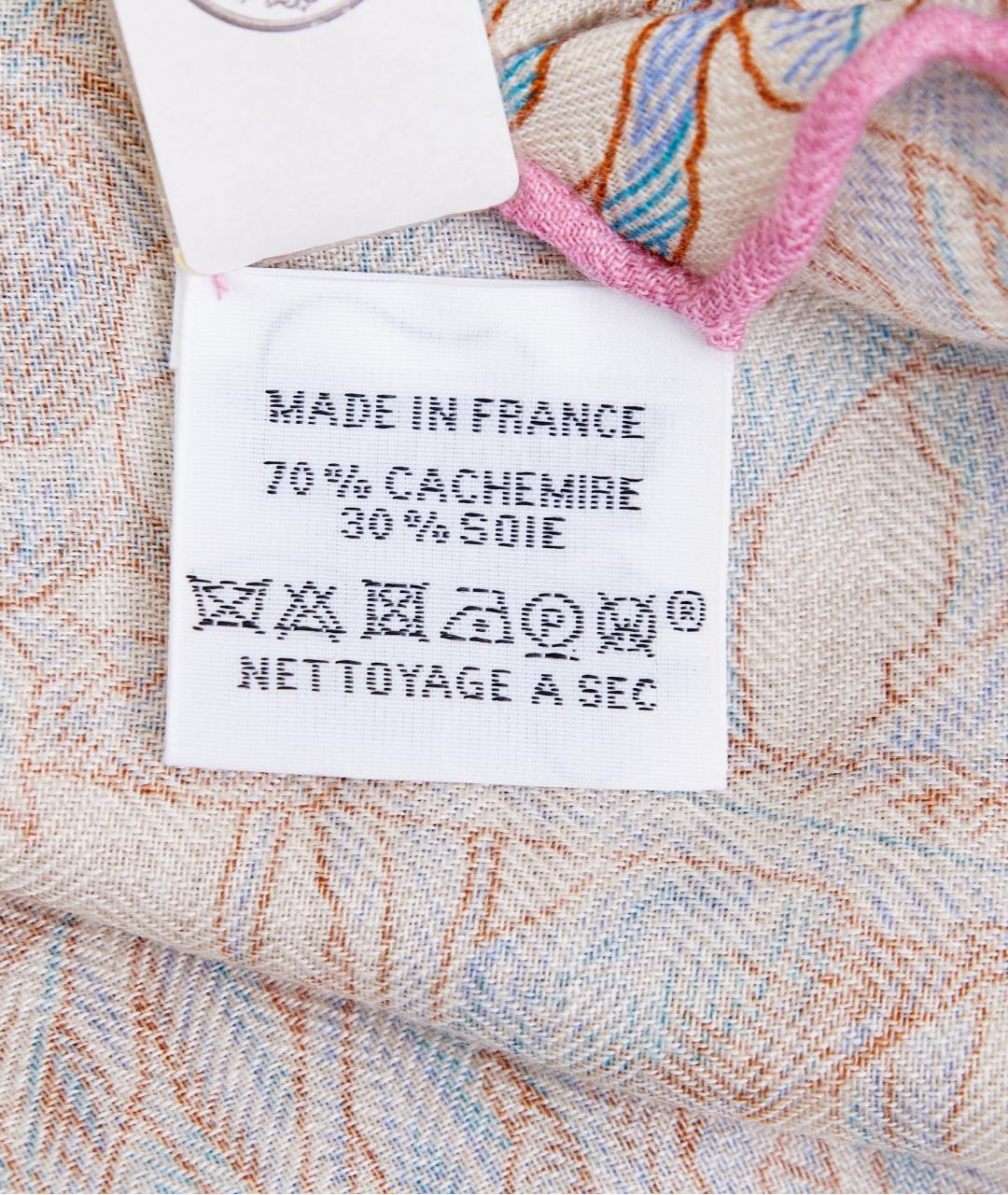 HERMES Розовый кашемировый платок, фото 4